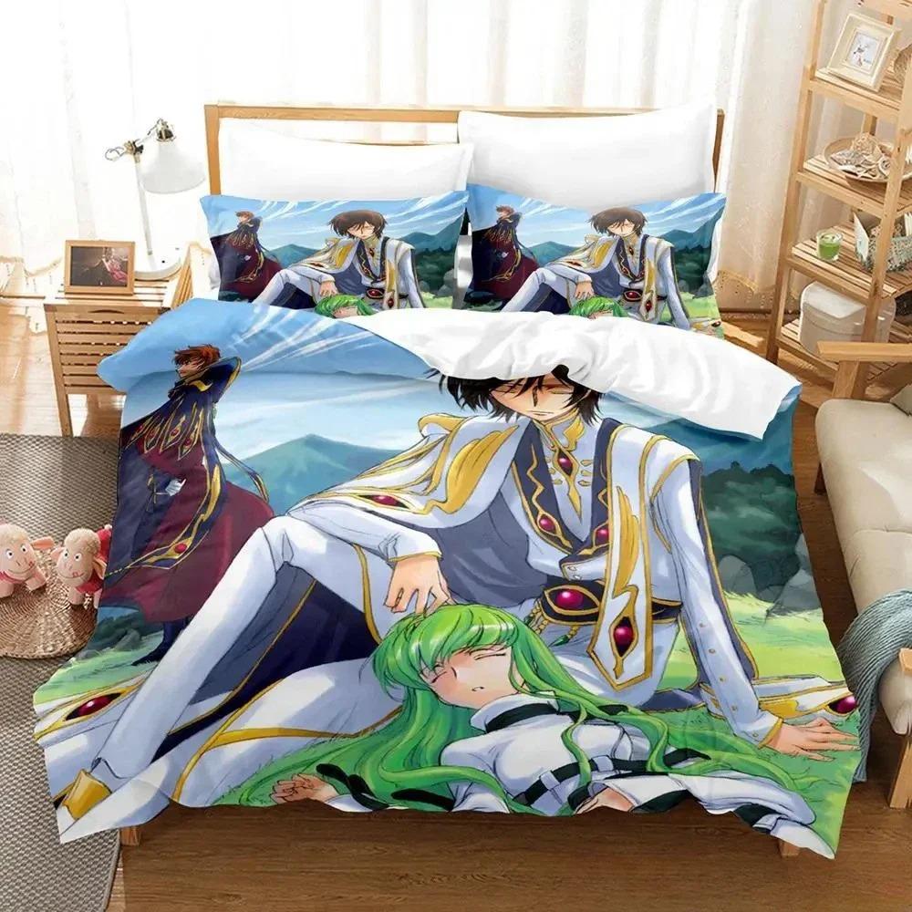 CODE GEASS 3D Printed Bedding Sets Luxury Duvet Cover Comforter Set Exquisite Bed Supplies Birthday Gift