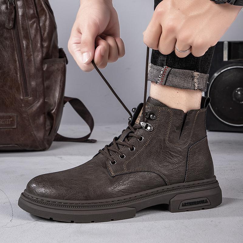 Мужские туфли с круглым носком и высоким верхом — фото 4