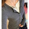 Elegant Women's Autumn 2026 Grey Knit Two-Piece Sweater - Trendy New Style