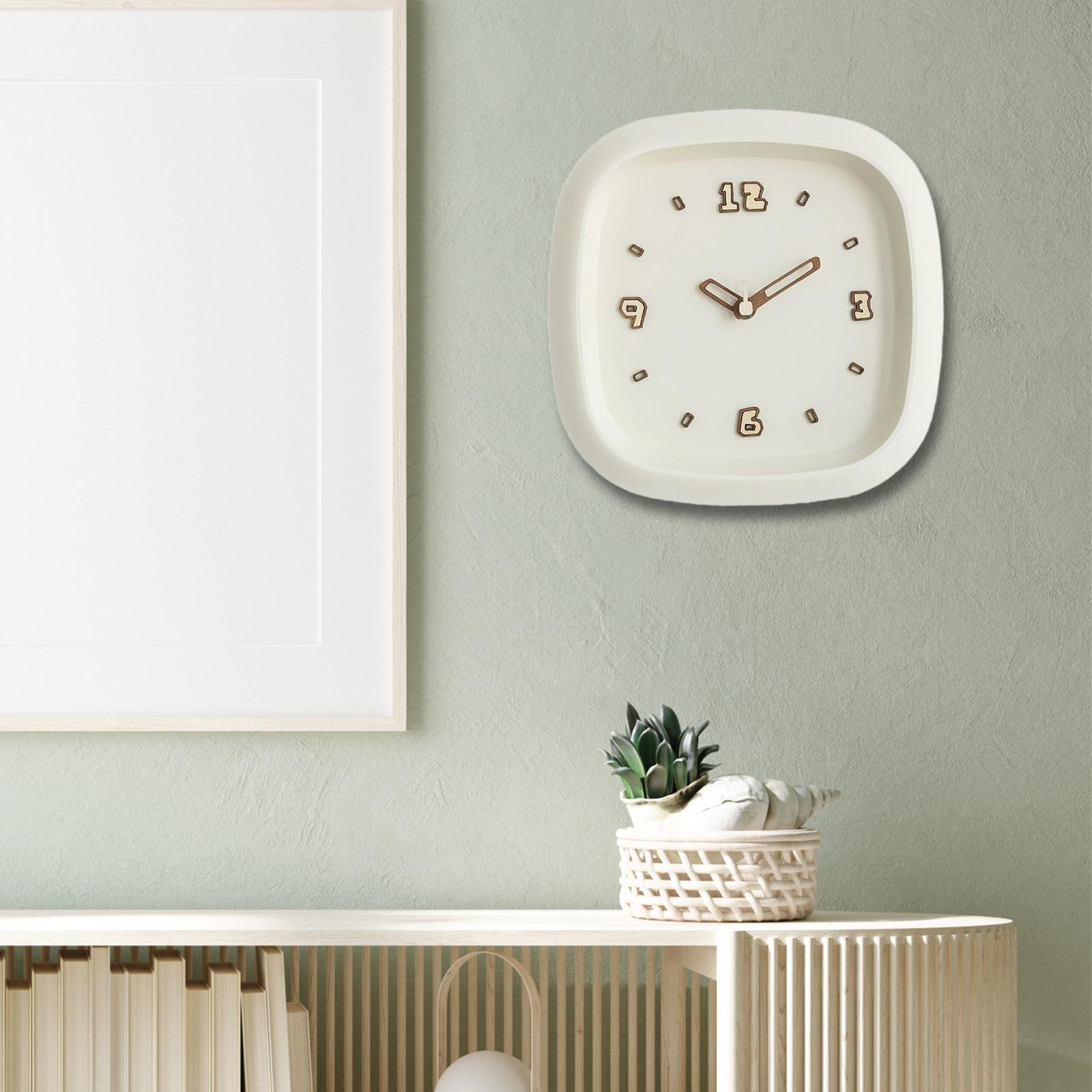 

Wall Clock Mute Ornament Modern Simple Art Clock Decorative Clocks Timepiece 25cm for Home Bedroom Cafe Bar Office Kitchen бежевий