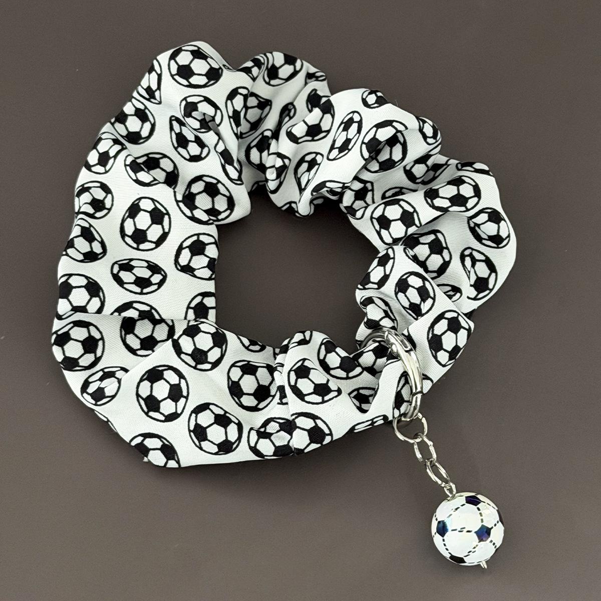 Футбольная резинка для волос с подвеской на Чемпионат мира для хвостов - Аксессуар для волос белый