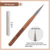 Sandalwood Nail Art Brush Set - Imitation Squirrel Hair with Pen Holder for Liner and Gel Painting