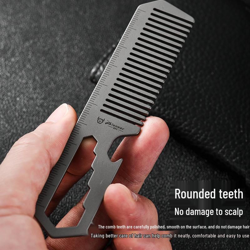 Titanium Alloy Multi-functional Comb & Bottle Opener EDC Tool