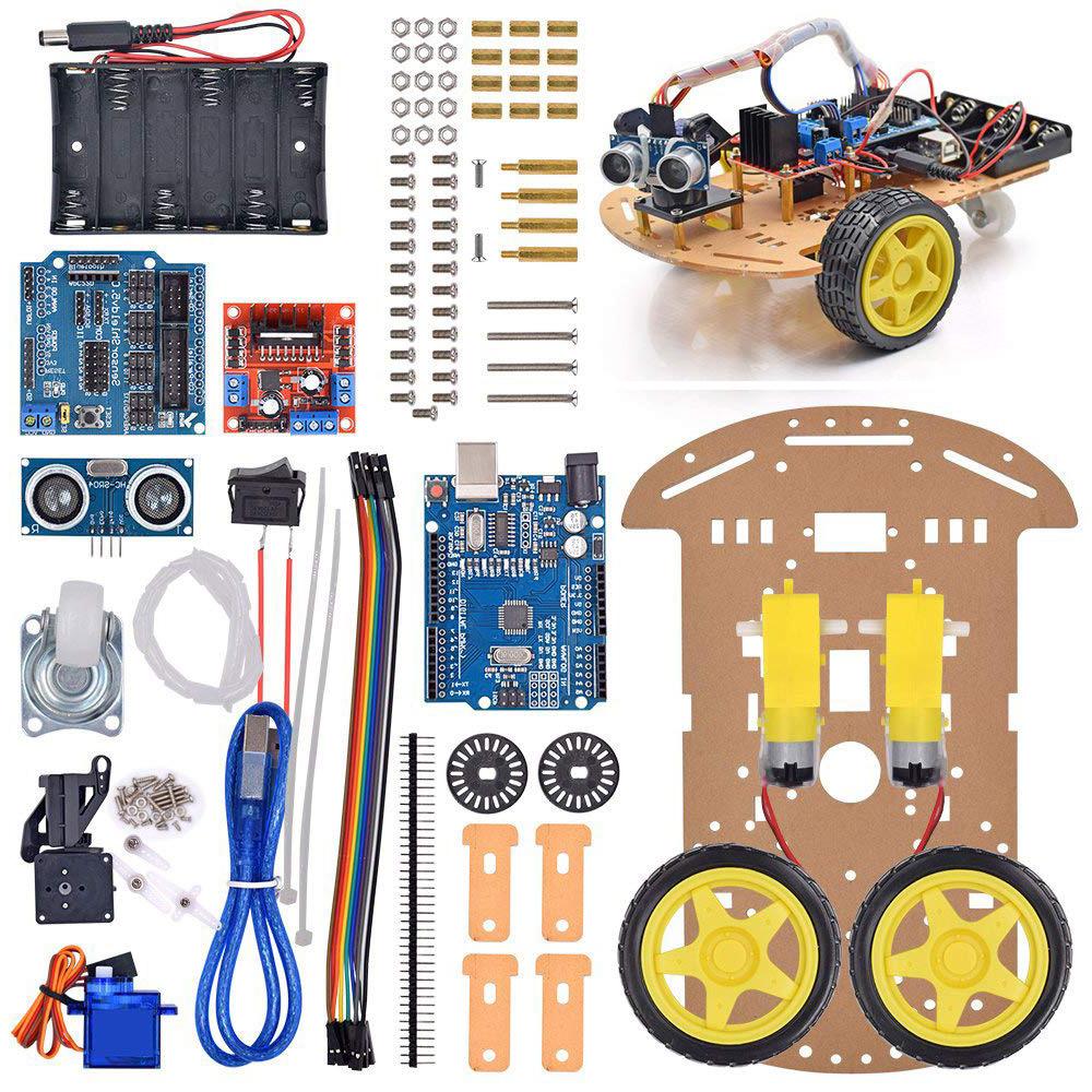 For Arduino-Compatible Robotics Kit with Obstacle Avoidance 4 Tracking Modules 20 Linear Encoders and PCB Frame