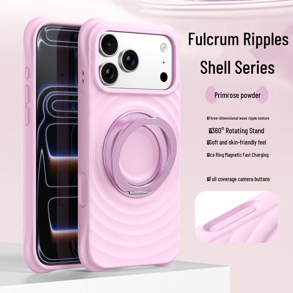 Apple 17 Pro Max Boyang Magnetic Case with Rotating Stand, iPhone 16 Liquid Silicone Cover
