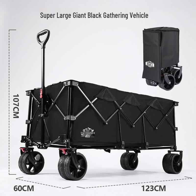 Muxingren Large Wheel Folding RV Camping Cart