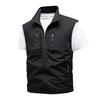 Gilet da Pesca da Escursione Estivo da Uomo Gilet da Fotografo da Uomo Giacca Senza Maniche in Rete Gilet con Tasche per Attrezzi 5XL