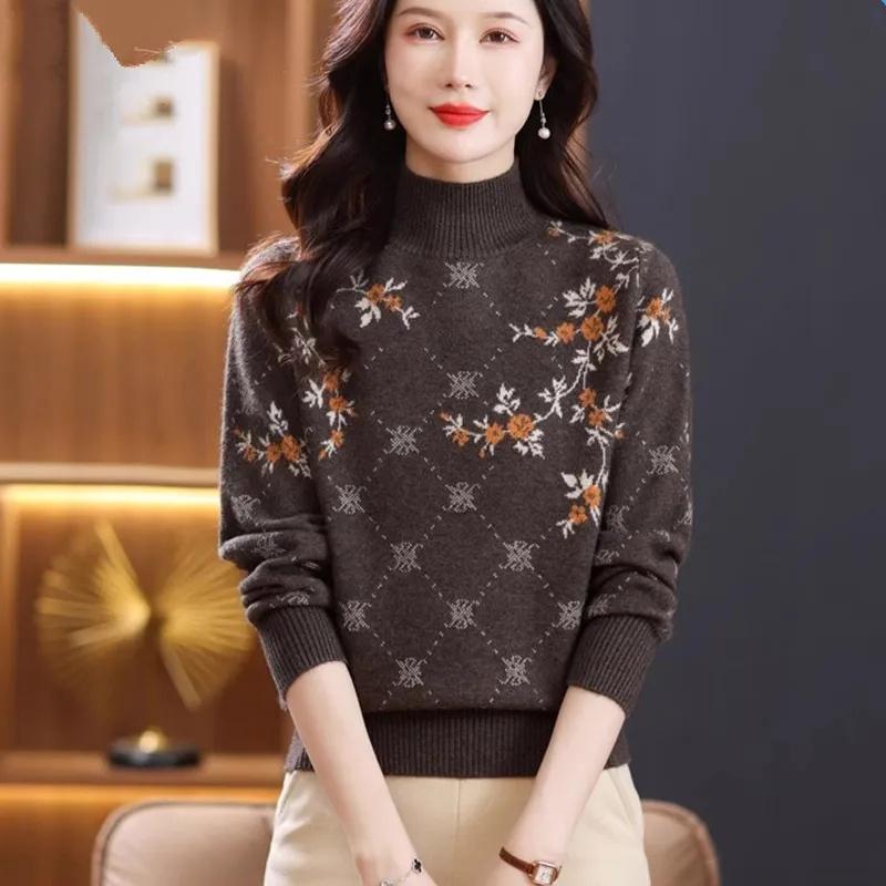Embroidered Short Women Sweater Spring And Autumn Slim Warm Bottoming Shirt With Loose Top Knitting Pullover