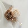 1PC Beautiful Rose with Metal High-end Groom Best Man Bride Bridesmaid Corsage for Wedding Parties