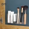 Make-up-Pinselhalter, transparente Aufbewahrungsbox zur Wandmontage mit Klebehaken, unterteilter Kosmetik-Organizer für Badezimmer und Schlafzimmer