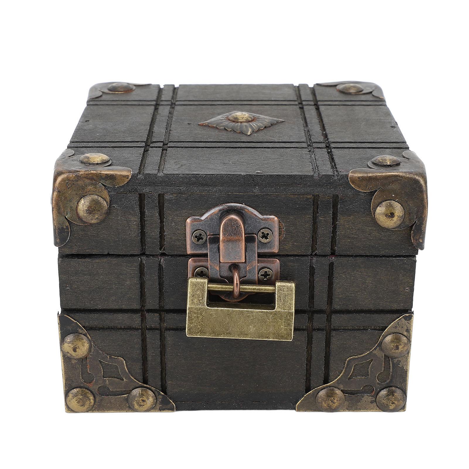 

Деревянный ящик для хранения винтажный элегантный декоративный органайзер для ювелирных изделий с замком для женского браслета