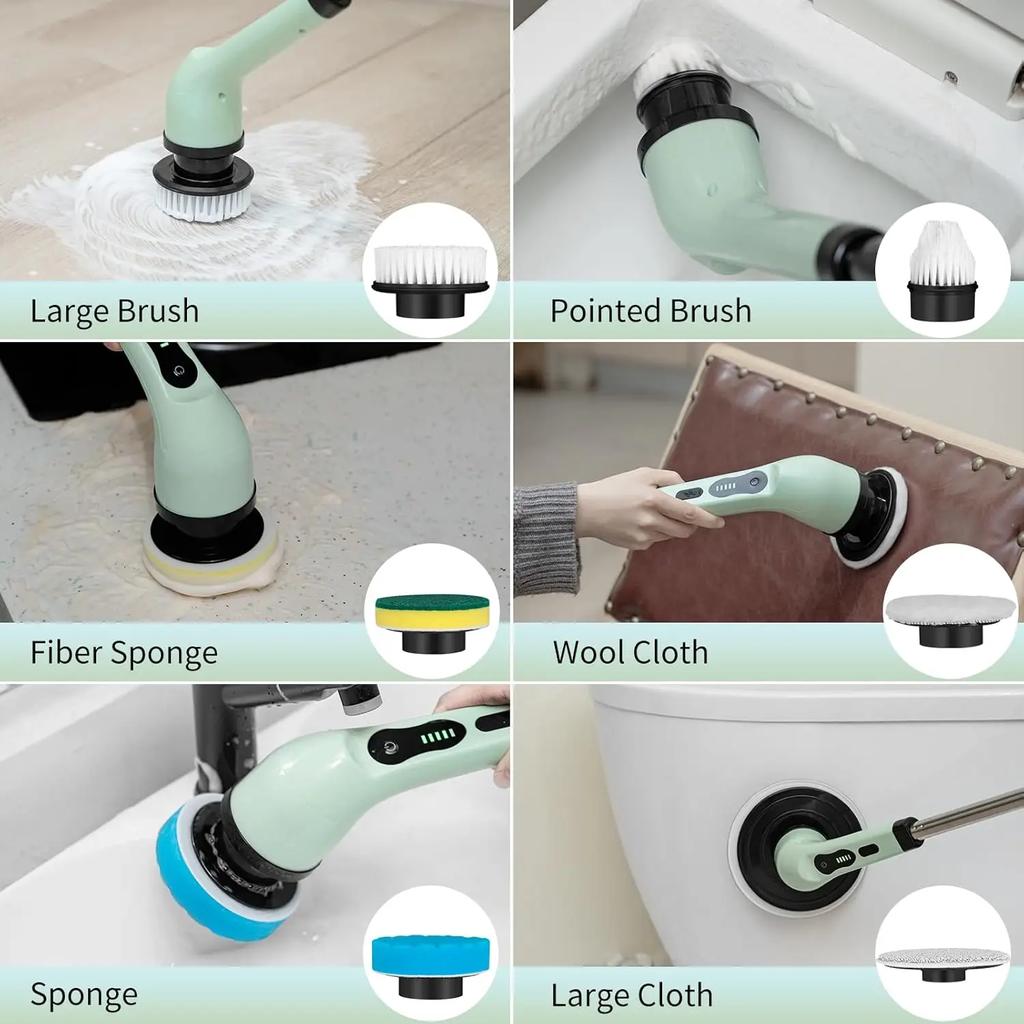 Electric Cleaning Brush Electric Spin Cleaning Scrubber Electric Cleaning Tools Parlour Kitchen Bathroom Cleaning Gadgets