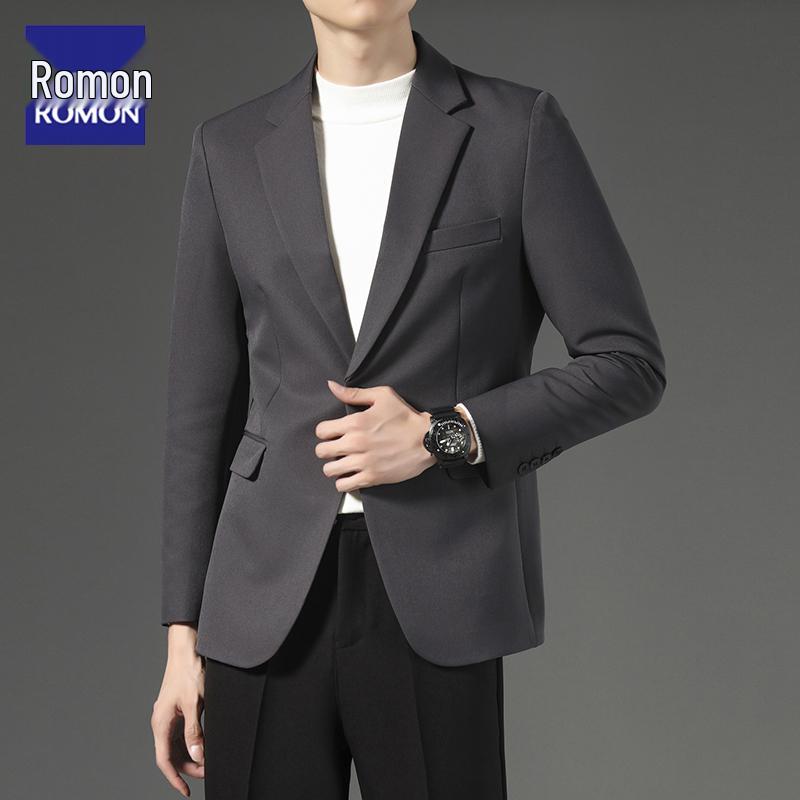 Romon Men's Slim Fit Blazer - Stylish Korean Trend for Spring & Autumn