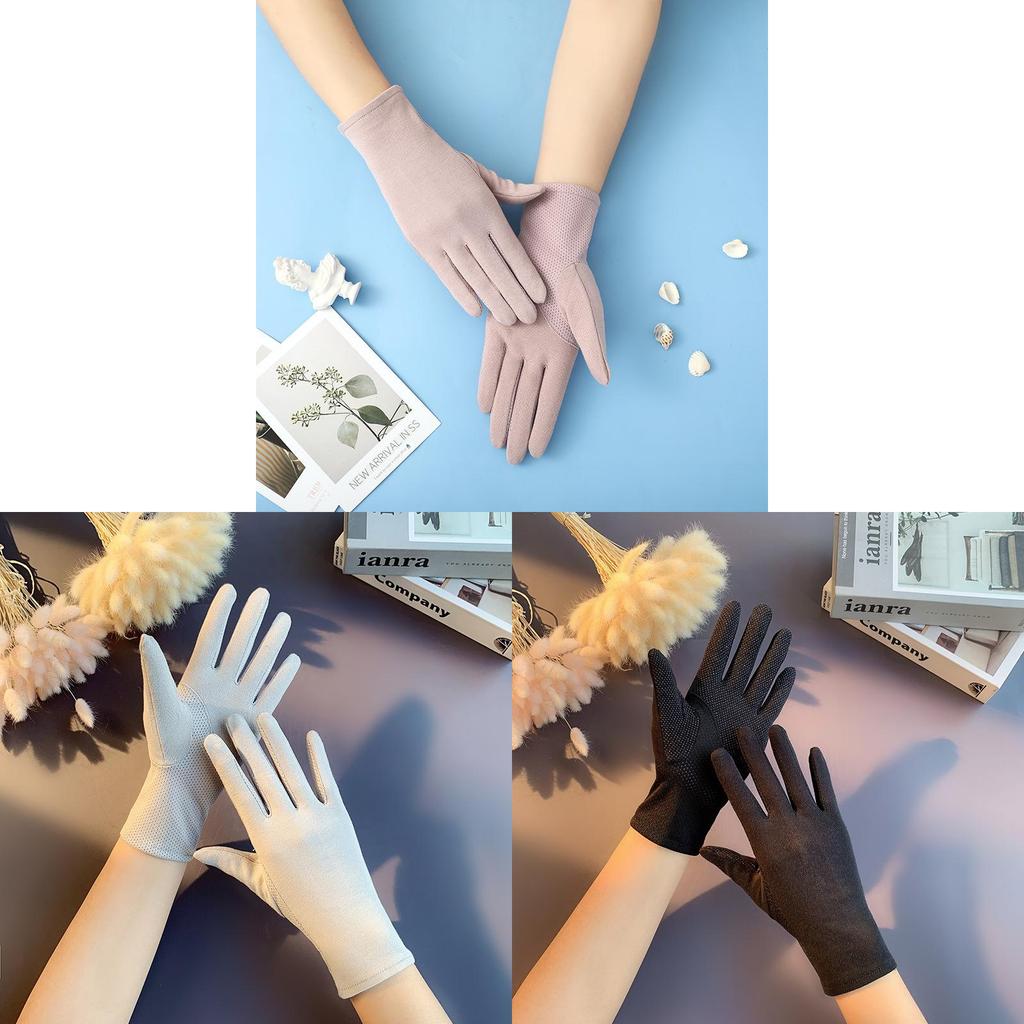 Summer Breathable Sun Protection Cotton Gloves For Cycling And Driving Women