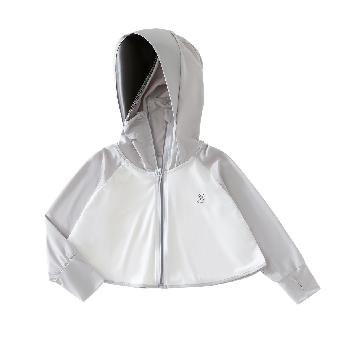 

2026 Kids Summer Ice Silk UV Protection Cape - UPF 100 Cooling Sunwear 110 серый/белый
