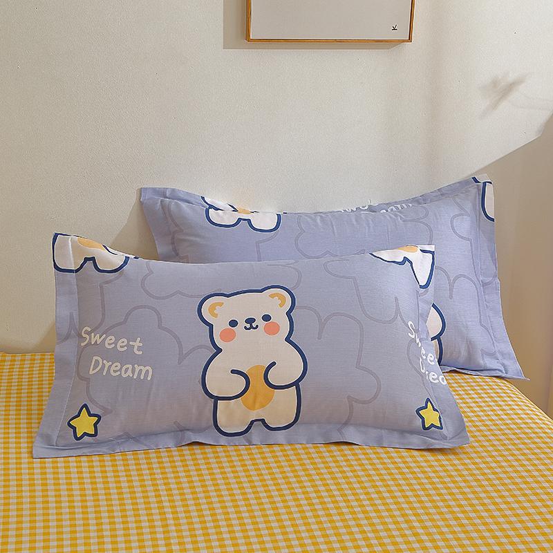 Cotton Printed Cartoon Pillowcase 2 Pieces Comfortable and Soft 48x74cm Pillow Cases