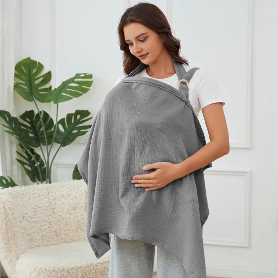 Breastfeeding Cover Women Nursing Cloak Breathable Fabric Adjustable Straps 360 Degree Coverage Nursing Shawl