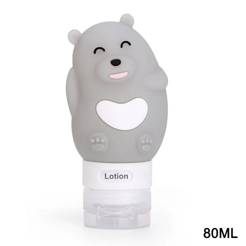 1 Stück Tragbarer Niedlicher Cartoon Bär Pinguin Tier Silikon Reiseetui Organizer Shampoo Duschgel Lotion Aufbewahrung Nachfüllbare Flasche