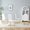 White Dining Chair made of PU Leather, Stable Metal Frame with Gold Look – Elegant Chair for Dining Room & Living Room
