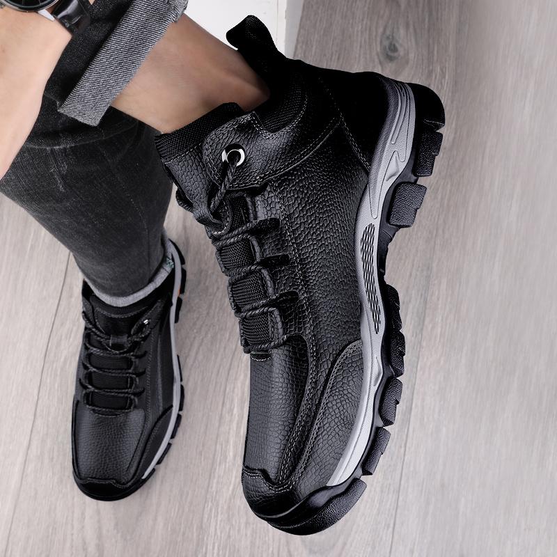 Fashion Stylish Men Winter Plush Snow Boots Classic Male Hiking Shoes All-match Male Comfortable Basic Boots New Brand Men Casual Shoes