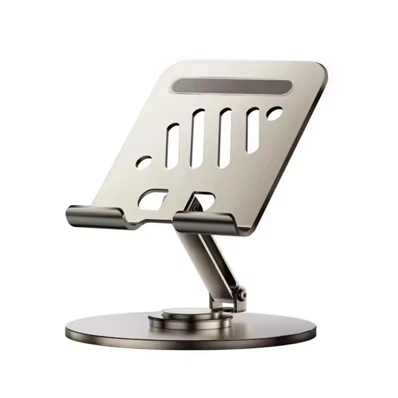 Foldable Aluminum Alloy Tablet Phone Holder Stand, Adjustable Lazy Desktop Bracket for Mobile Phones