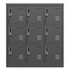9-Door Metal Cabinets for Office, Gym, School & Home - Secure Storage Cabinet with Card Slot (Black), H 100 cm × B 90 cm × T 40 cm