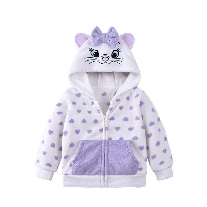 Children's Fleece Autumn and Winter Hooded Cartoon Jacket