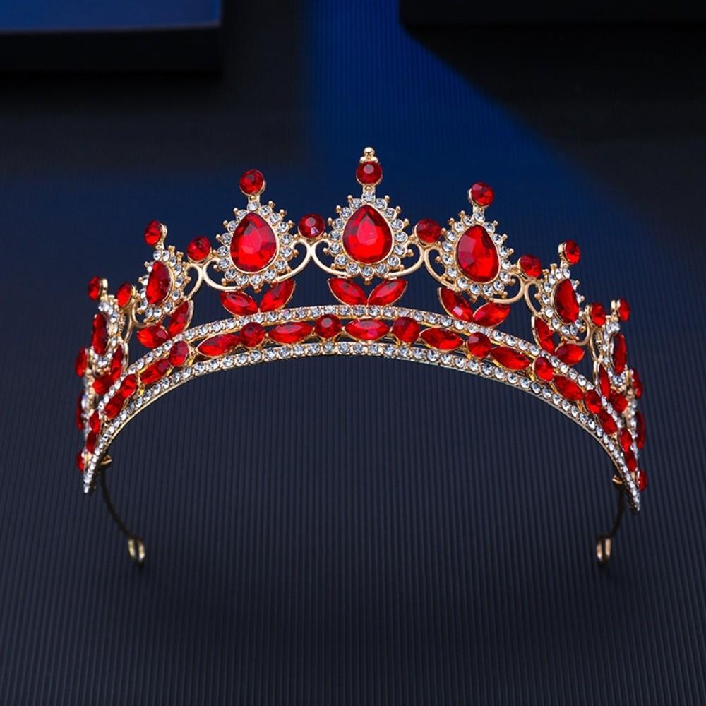 Baroque Wedding Hair Tiara Headpieces Jewelry Crystal Bridal Tiara Crown High-end Rhinestone Diadem Veil Tiaras Birthday Gift