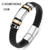 Men's Cool and Trendy Leather and Metal Bracelet with 4-Ring Design