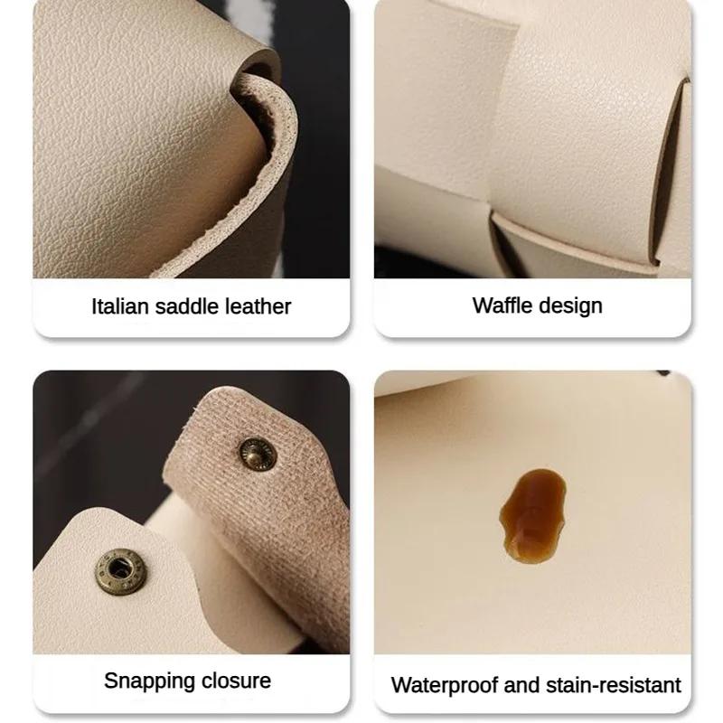 Taschentuchboxen aus Leder für Büro und Schlafzimmer, farblich blockiert, Schachbrettmuster, niedliches gewebtes Serviettenetui, rechteckig, für Ankleidezimmer, Küchentisch, Taschentücher-Organisationsbox