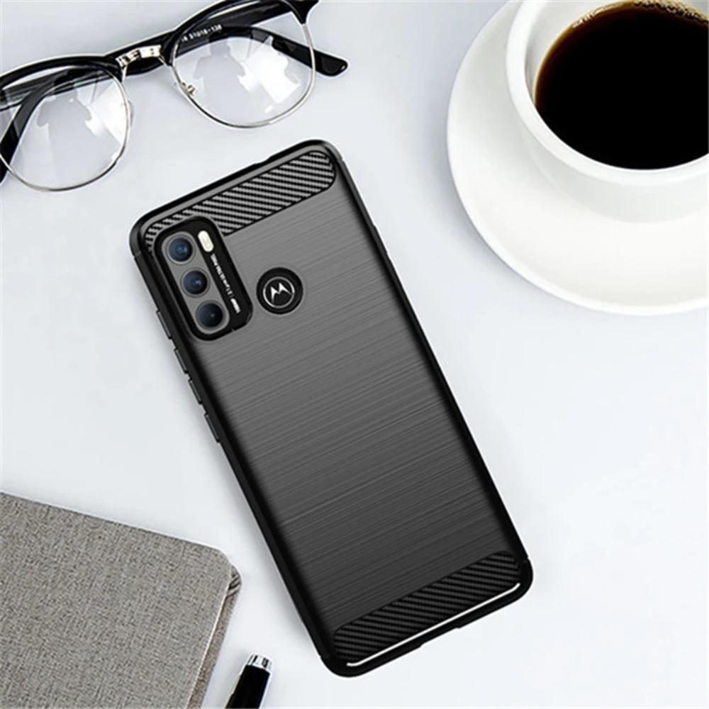 Per Motorola Moto G60 Custodia in Silicone Fibra di Carbonio Cover Per Moto G60 G32 G72 G14 G54 G84 E13 E22i E32S Custodia Per Motorola G60 Custodia