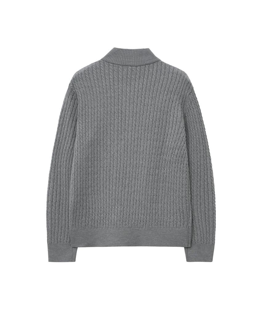 IOLO Cable Mock Neck Half Zip-Up_Gray