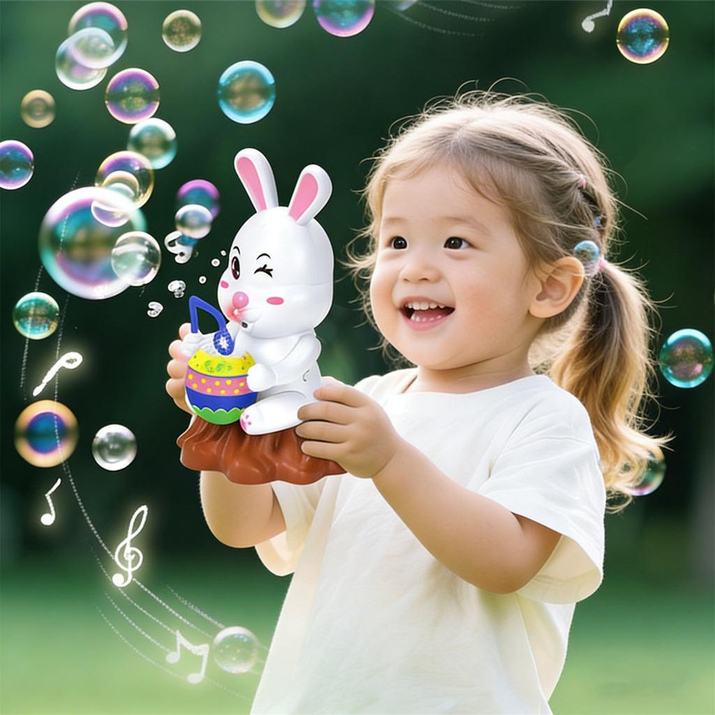 Easter Fully Automatic Bubble Machine With Music And Lighting  DIY Painted Bubble Blowing Children's Toys 90ml