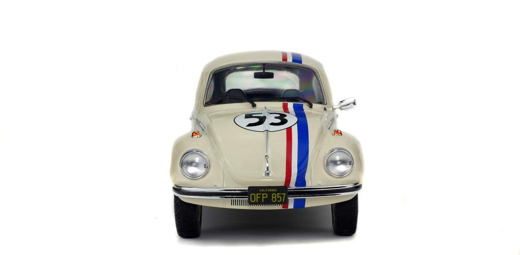SOLID O Beetle Volkswagen Diecast Car S1800505 Beetle Harvey White 1/18