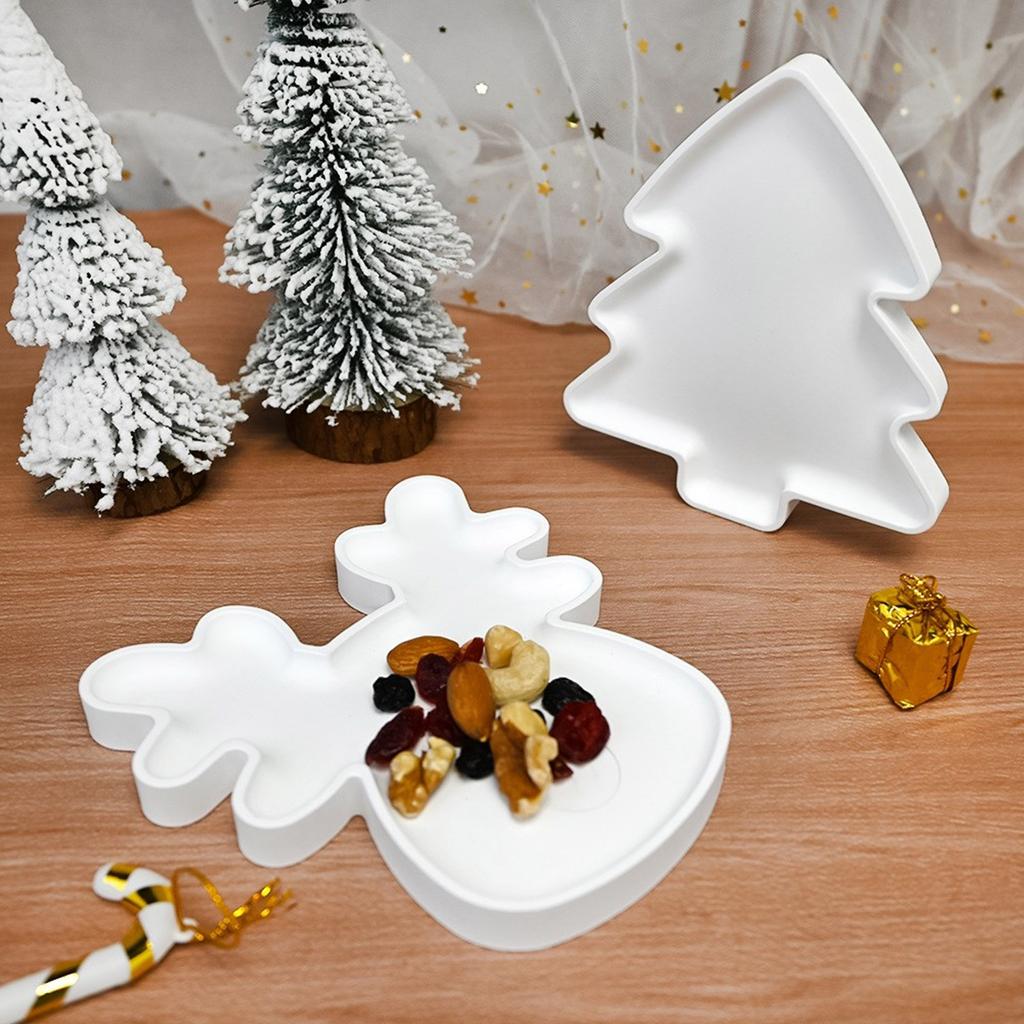 Trendy Large Christmas Sturdy Silicone Mold for Resin Castes Epoxy Tray Dish Molds Craft Supplies Jewelry Holder Making