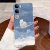 For Vivo V40 Lite (IDN) V2417 Soft TPU Back Cover For Vivo Y200 4G Cases For Vivo Y300 Clear Silicone Cute Rabbit Cat Phone Case