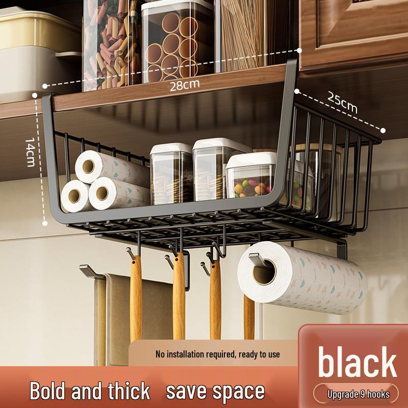 Under-Table Hanging Storage Rack for Kitchen and Dormitory