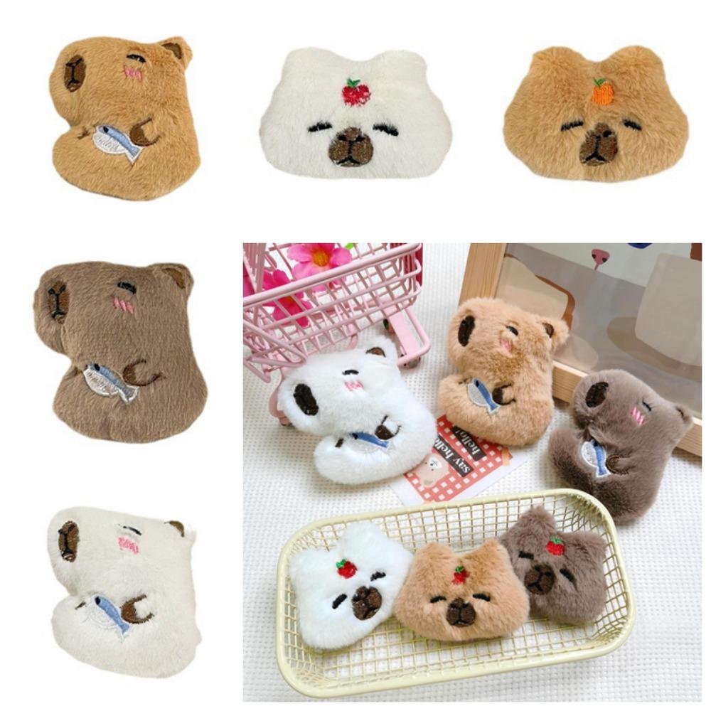 Creative Plush Capybara Brooch Orange Plush Badge Pin Exquisite Plush Capybara Pin  Party