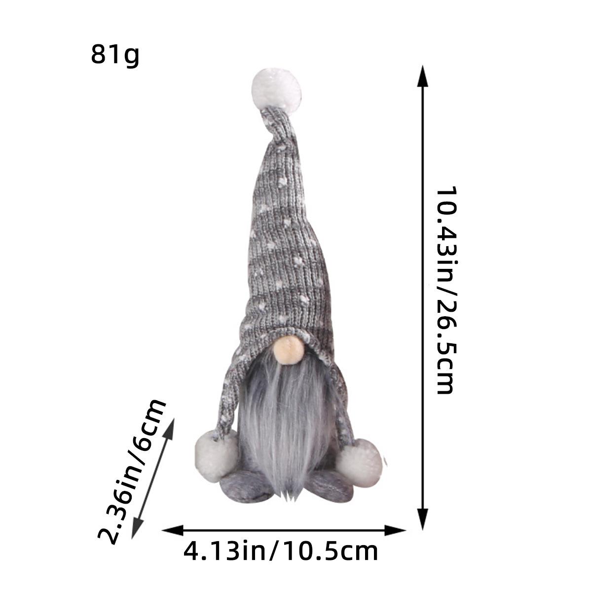 

Рождественский Рудольф безликая кукла лесник вязаная шапка меховой шарик кукла гном стоячие украшения серый