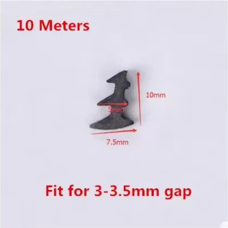 10M doors and windows slot thong Aluminum Alloy fixed glass strip doors and windows three EPDM seal strip Rubber strips