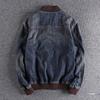 Men's Trendy Retro Motorcycle Denim Jacket - Slim Fit, Fashionable Baseball Collar for Autumn and Winter.