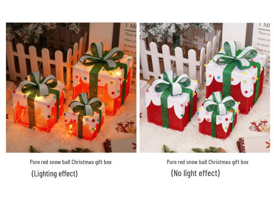 Upgraded Christmas Lights Gift Box Set: 3-Piece Ornament & Birthday Party Decorations