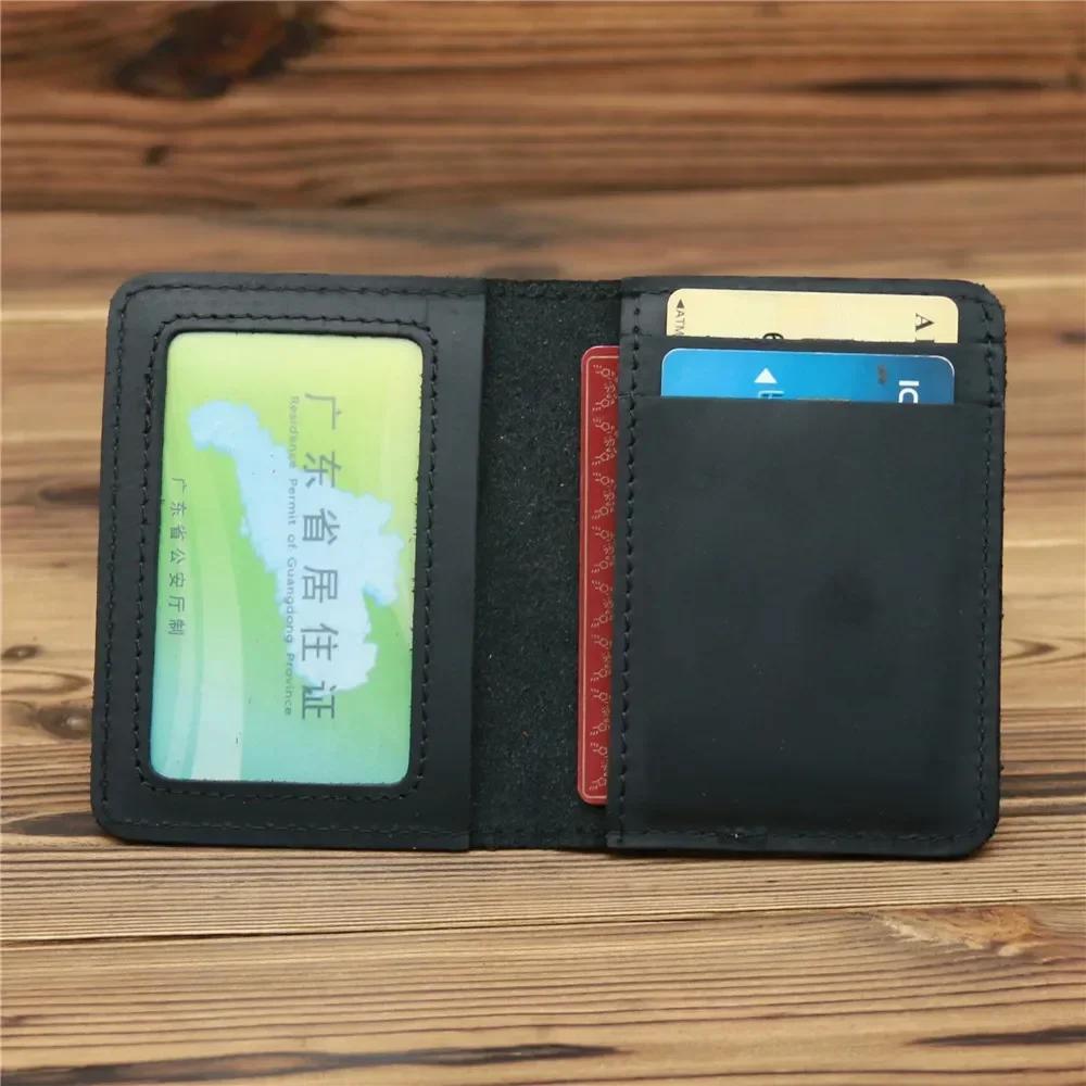 Handcraft Leather Credit Card Holder Vintage Small Wallet for Credit Cards Case and Driver License Vintage Gift for Men