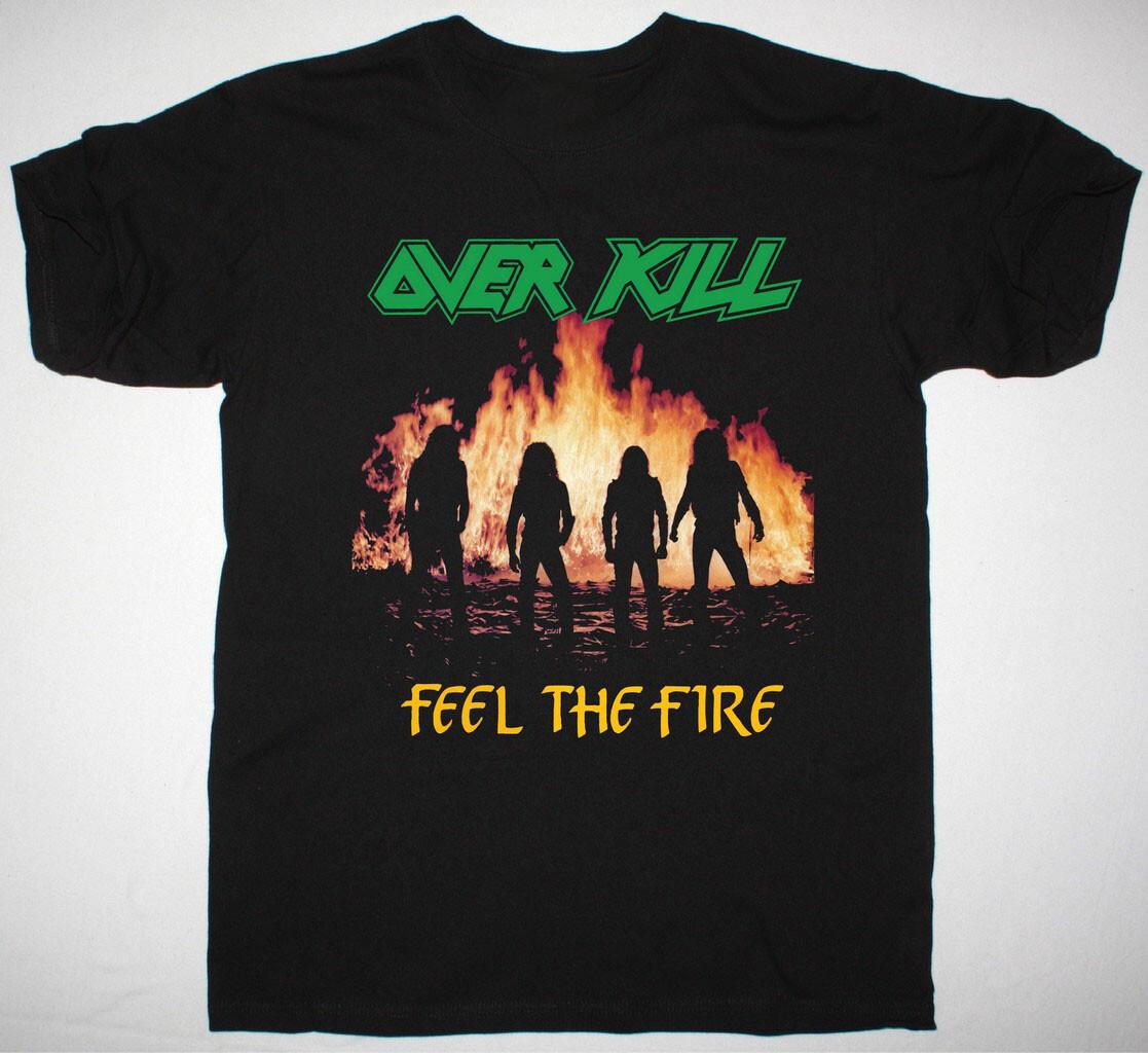 Overkill FEEL THE FIRE 1985 Short Sleeve Black Shirt Men S-234XL NB134 M