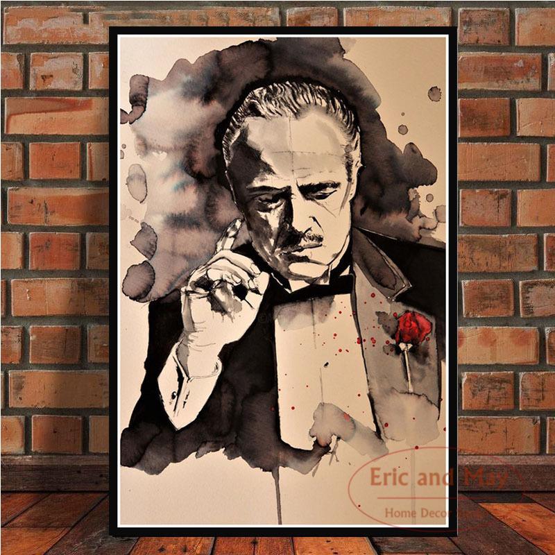 HHRF Poster sur toile The Godfather Movie Marlon Brando 27 Movie Cool Wall Decor Art Print Art Wall Art Chambre Salle de bain 30 x 45 cm