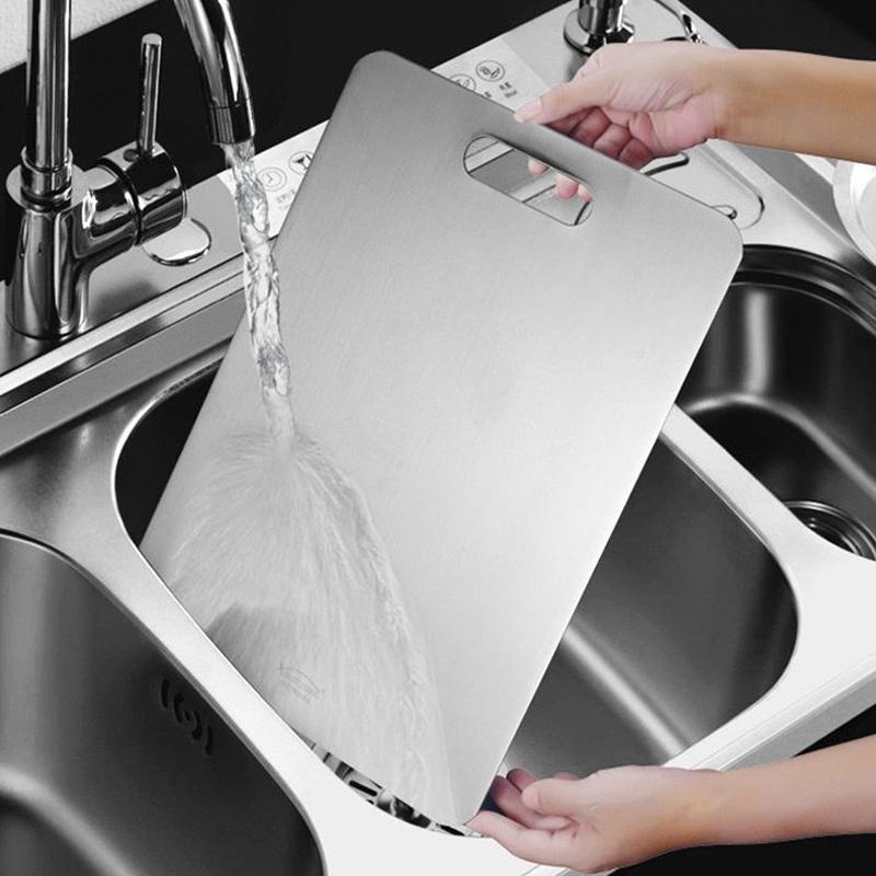 Steel Panel And Chopping Board Kitchen Household Thickened Double Sided Cutting Board Block Kneading Dough Board 316 Stainless