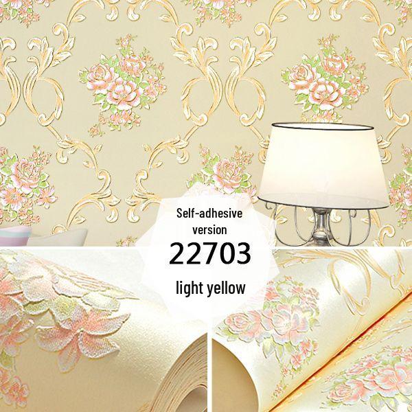 Eco-Friendly Mold-Proof Non-Woven 3D Wall Stickers: Thick, Self-Adhesive, Moisture-Resistant European-Style Wallpaper for Bedrooms and Living Rooms.