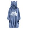 Fashion Women Casual Halloween  Print Hooded Long Sleeve Pocket Shirt Top