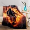 1PC Howling Wolf Under Full Moon Print Adult Children Warm Blankets Home Travel Car Soft Comfortable Suitable for All Seasons