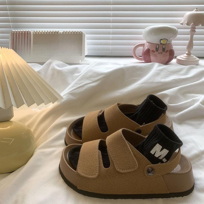 

Повседневная обувь Универсальные сандалии на толстой подошве на липучке Новая женская обувь Нескользящие шлепанцы 40 жёлтый